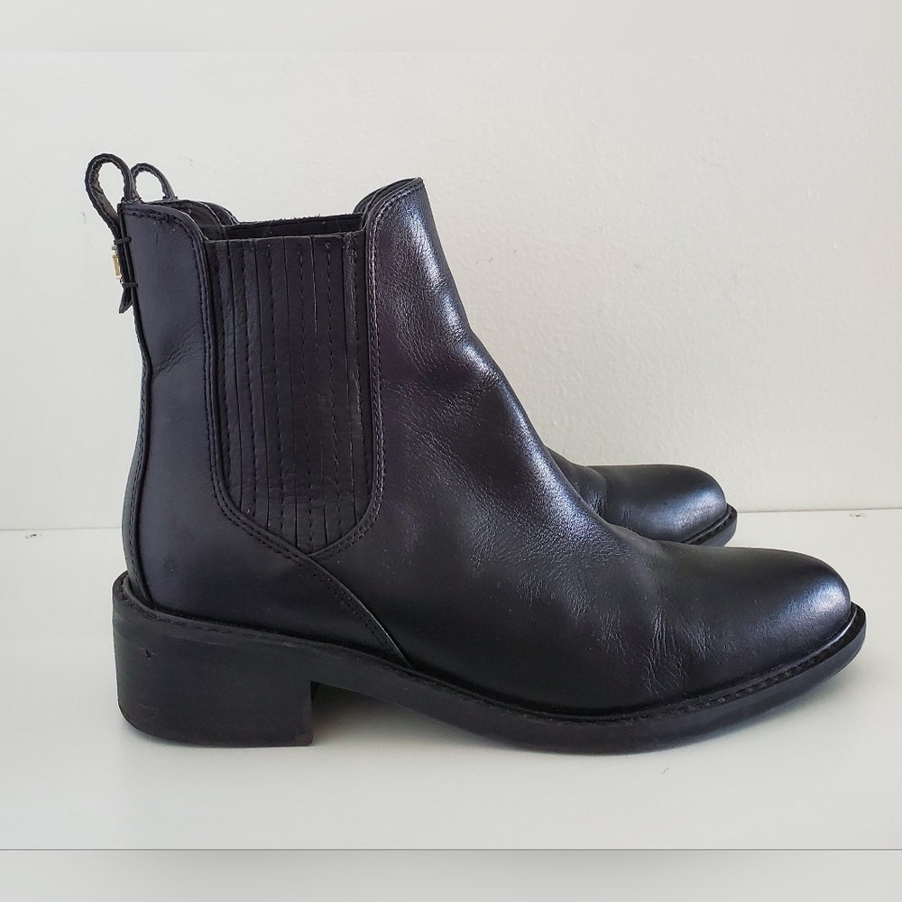 Tommy Hilfiger Black Leather Ankle Boots